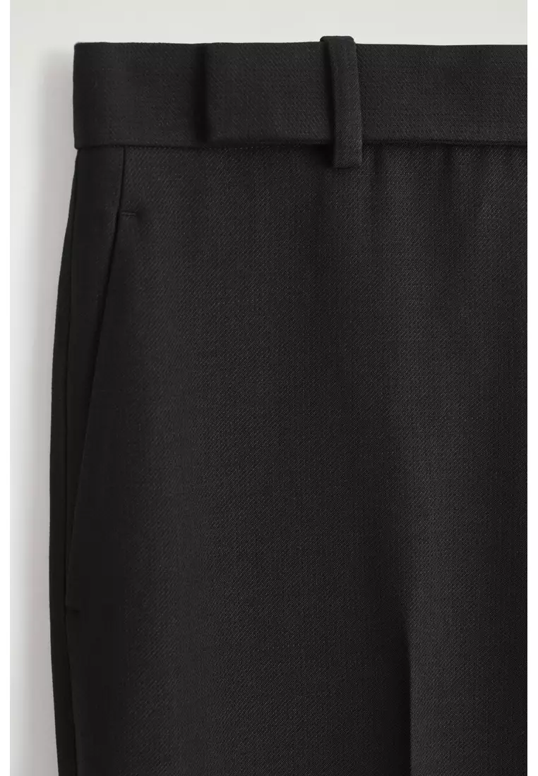 WOOL-BLEND RELAXED-FIT STRAIGHT-LEG TROUSERS