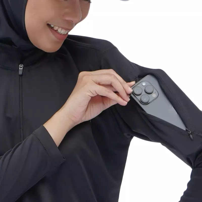 Tiento Aleeya Long Sleeve Dry Fit Zipper Sporty Baju Kaos Olahraga Lengan Panjang Wanita Muslimah Remaja Dewasa Running Fitness Senam Zumba Tenis