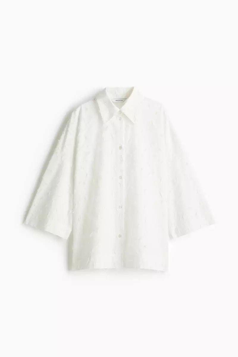 Oversized fringed shirt