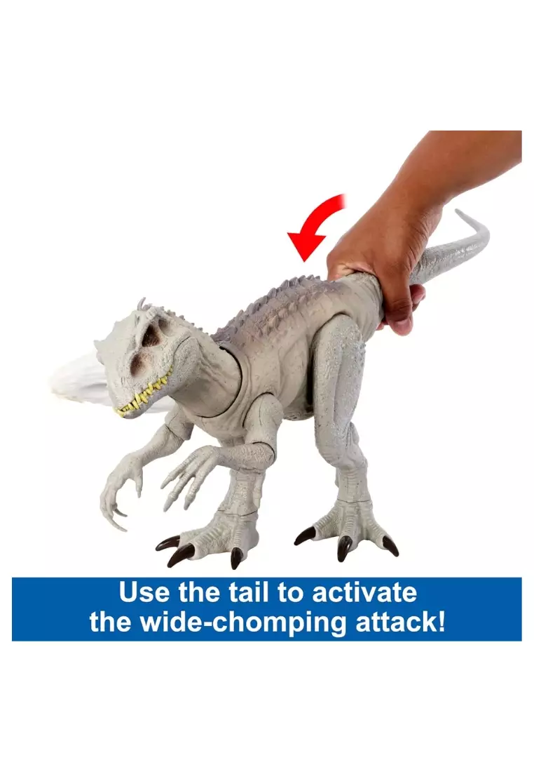 Mattel Jurassic World Camouflage 'N Battle Dinosaur Toy, Indominus Rex Figure With Lights, Sounds & Motion