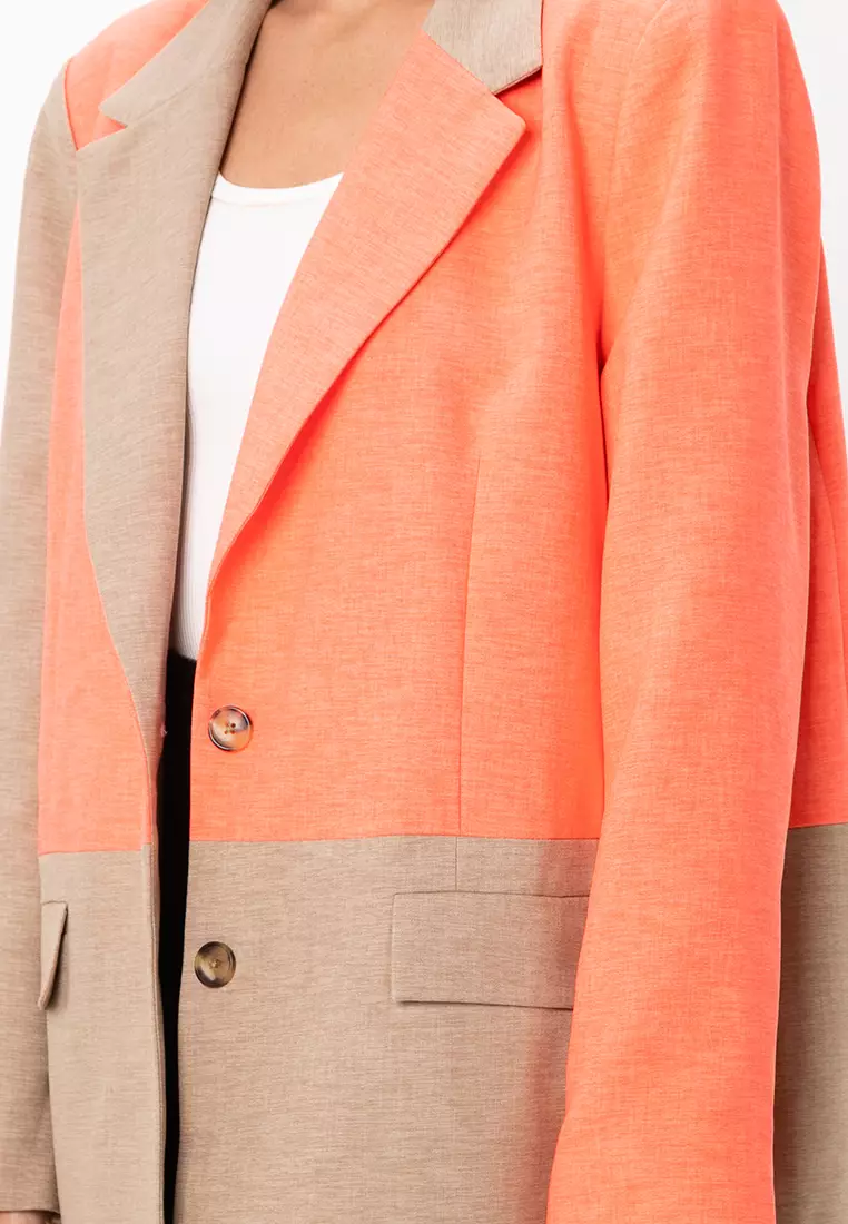 Circular Design Colour Block Dad Suit Blazer