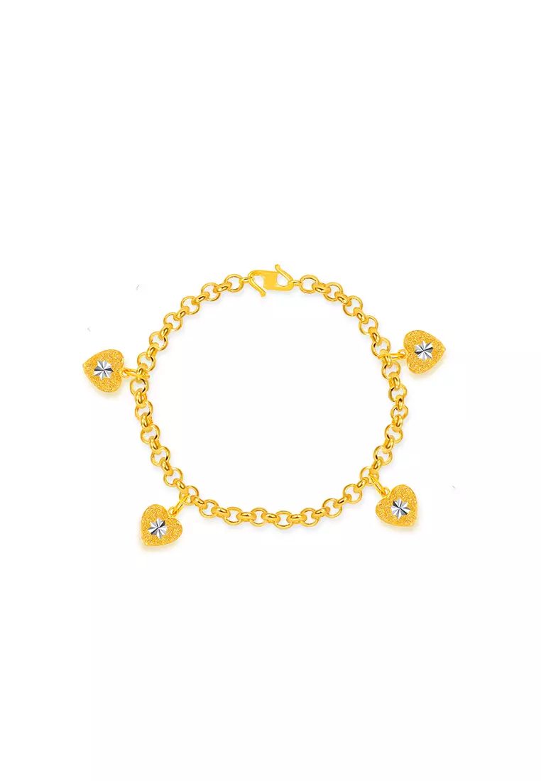 375/9K Gold Bracelet with Love T91 (L Size)