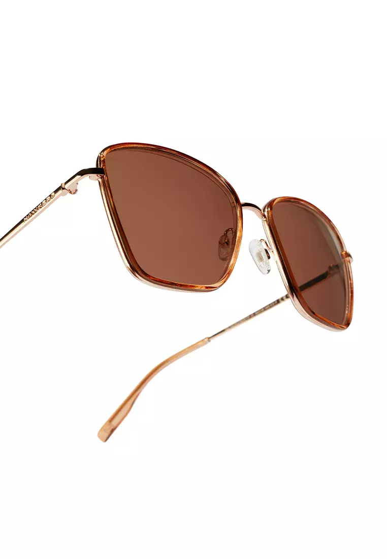 HAWKERS POLARIZED Sand Brown CHILL Sunglasses for Men and Women, Unisex. UV400 Protection. Official Product designed in Spain