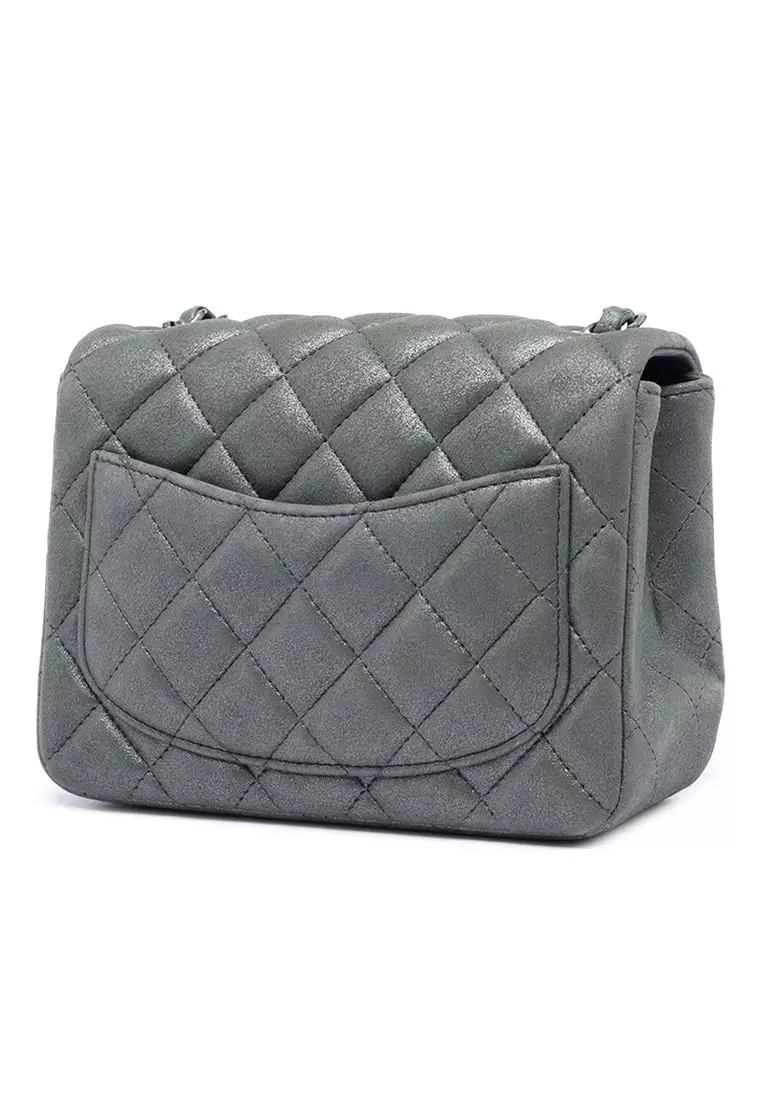 Pre-Loved Chanel Mini Square Classic Metallic Lambskin Single Flap