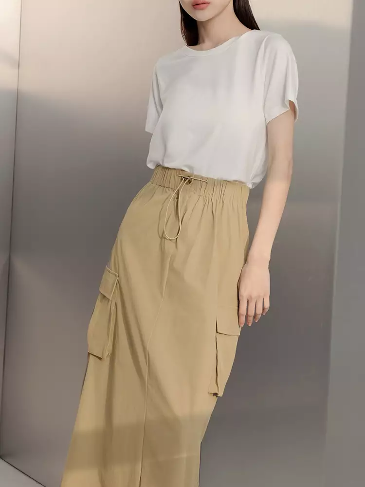 Cooling UV Protection Back Slit Sunscreen Work Skirt [CA2928]