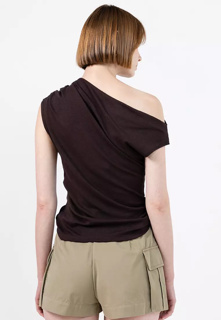 Asymmetrical Ruched T-Shirt