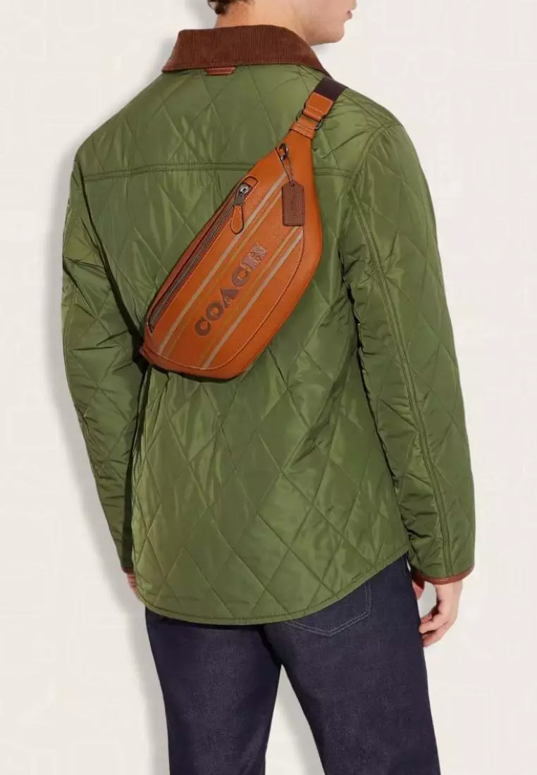 Coach Warren Belt Bag With Coach Stripe Canyon Multi