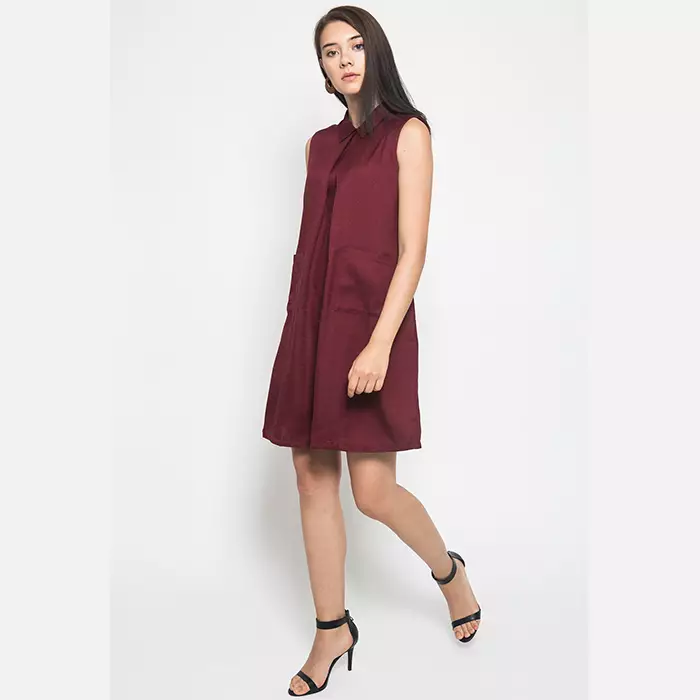 Flor Dress In Maroon