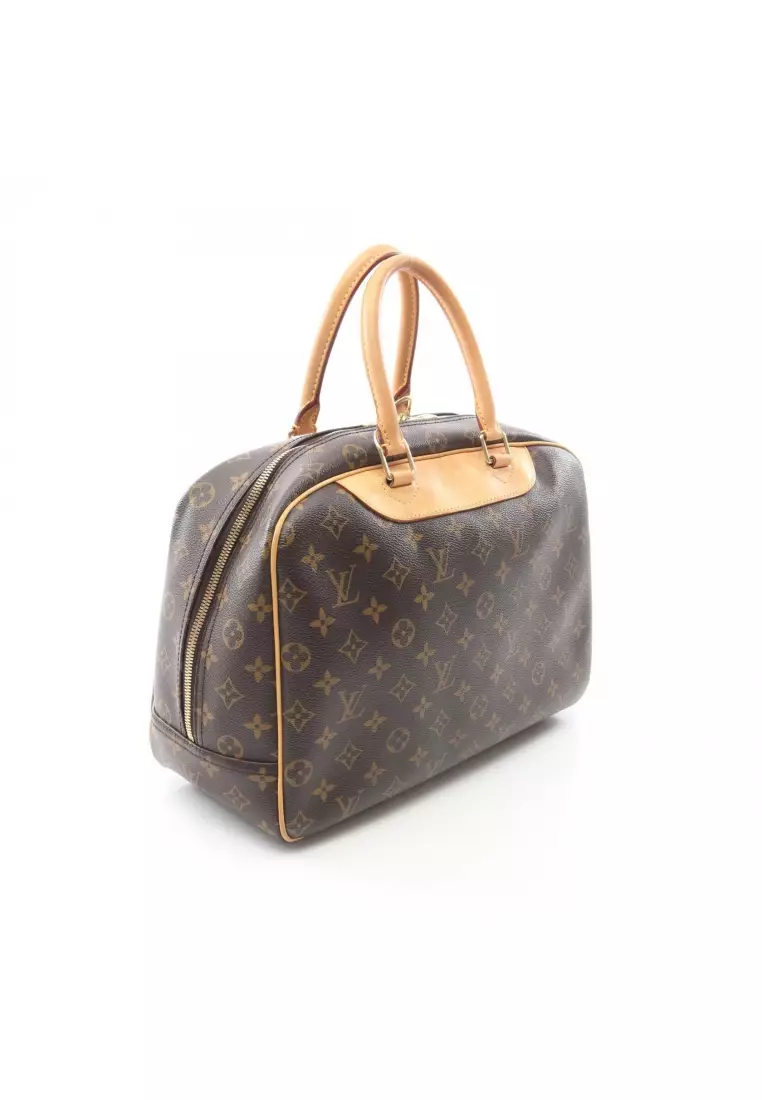 Pre-Loved Louis Vuitton Deauville bowling vanity monogram Handbag PVC leather Brown