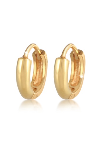 Elli Jewelry gold Earrings Creoles Basic Classic Elegant 585 Yellow Gold 69BCDAC7616390GS_1
