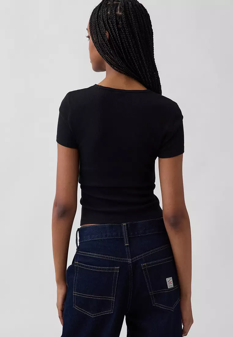 Modern Ribbed Logo T-Shirt