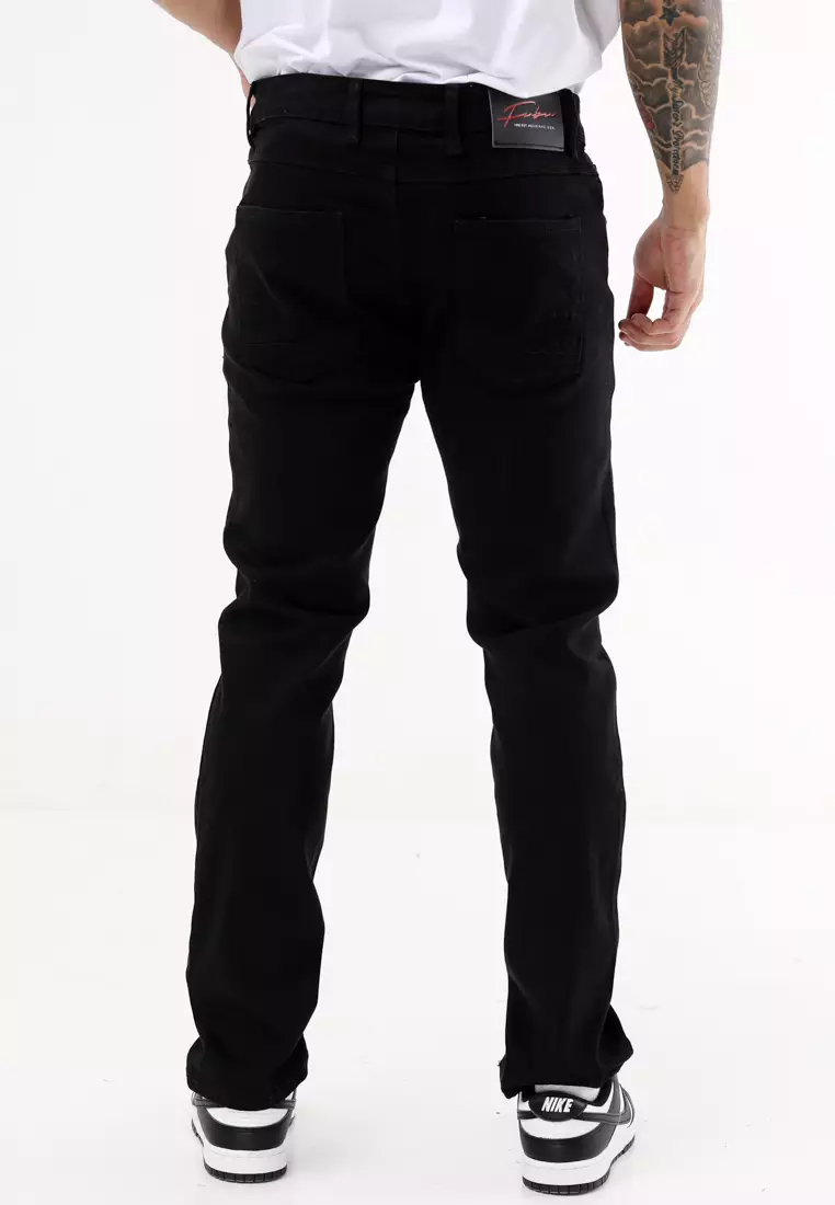 Denim Long Pants Slim Tapered Fit Stretch