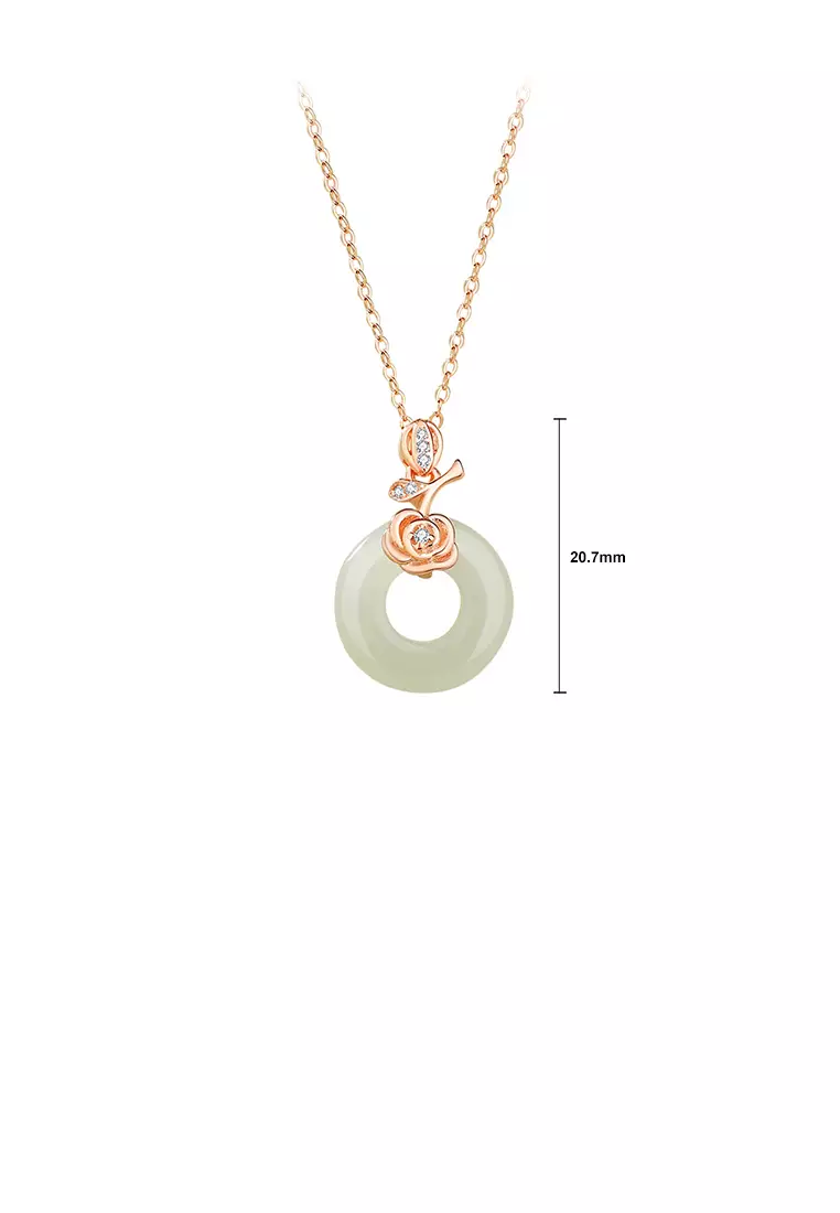 White gold shop rose pendant