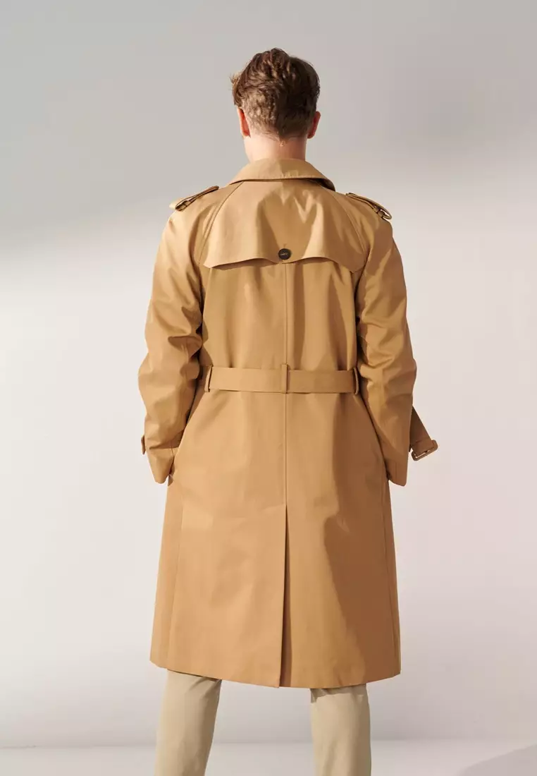 Khaki Double Breasted Trench Coat