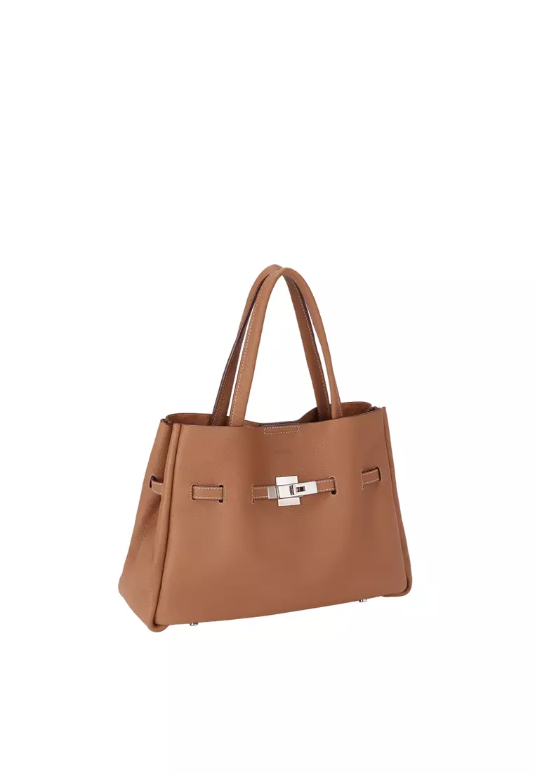 SAOIRSE Soft Structural Belt Tote Bag - Caramel