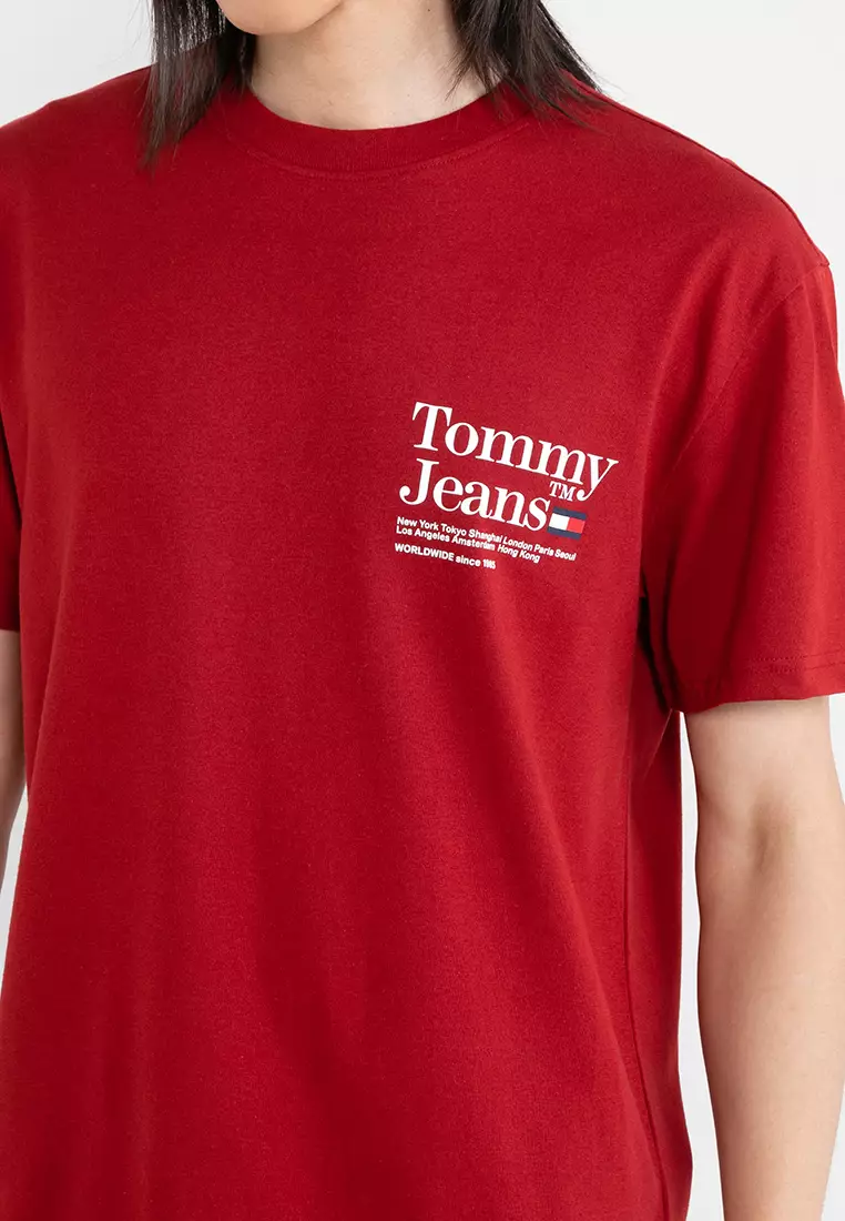 Red tommy hotsell jeans t shirt
