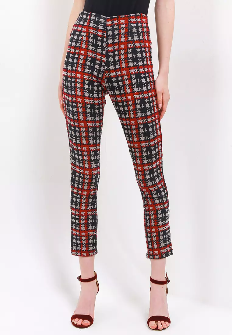 Checkered track hot sale pants womens