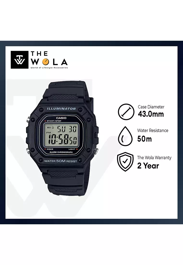 Buy Casio Watches Casio Men s Digital W 218H 1A Black Resin Band