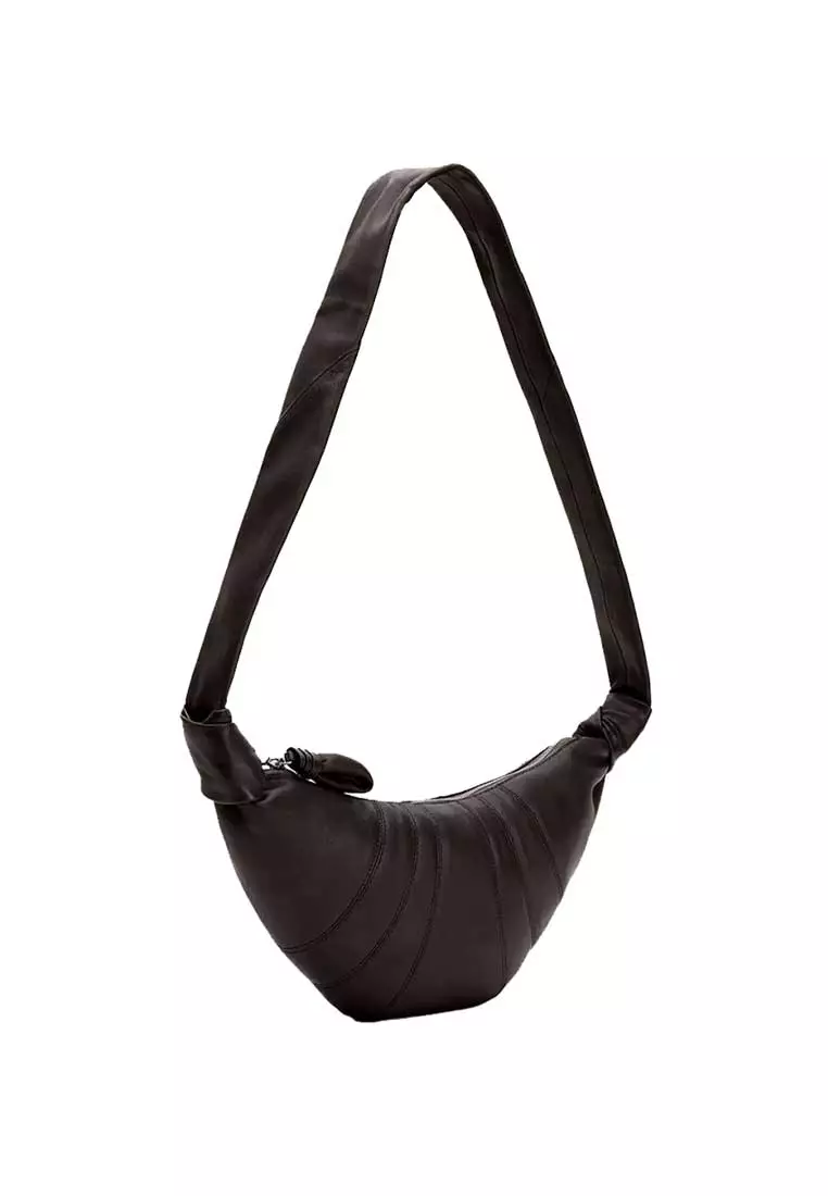 バッグ LEMAIRE SMALL CROISSANT BAG BLACK Buy Lemaire Small Croissant Bag Soft Nappa Leather Dark Chocolate