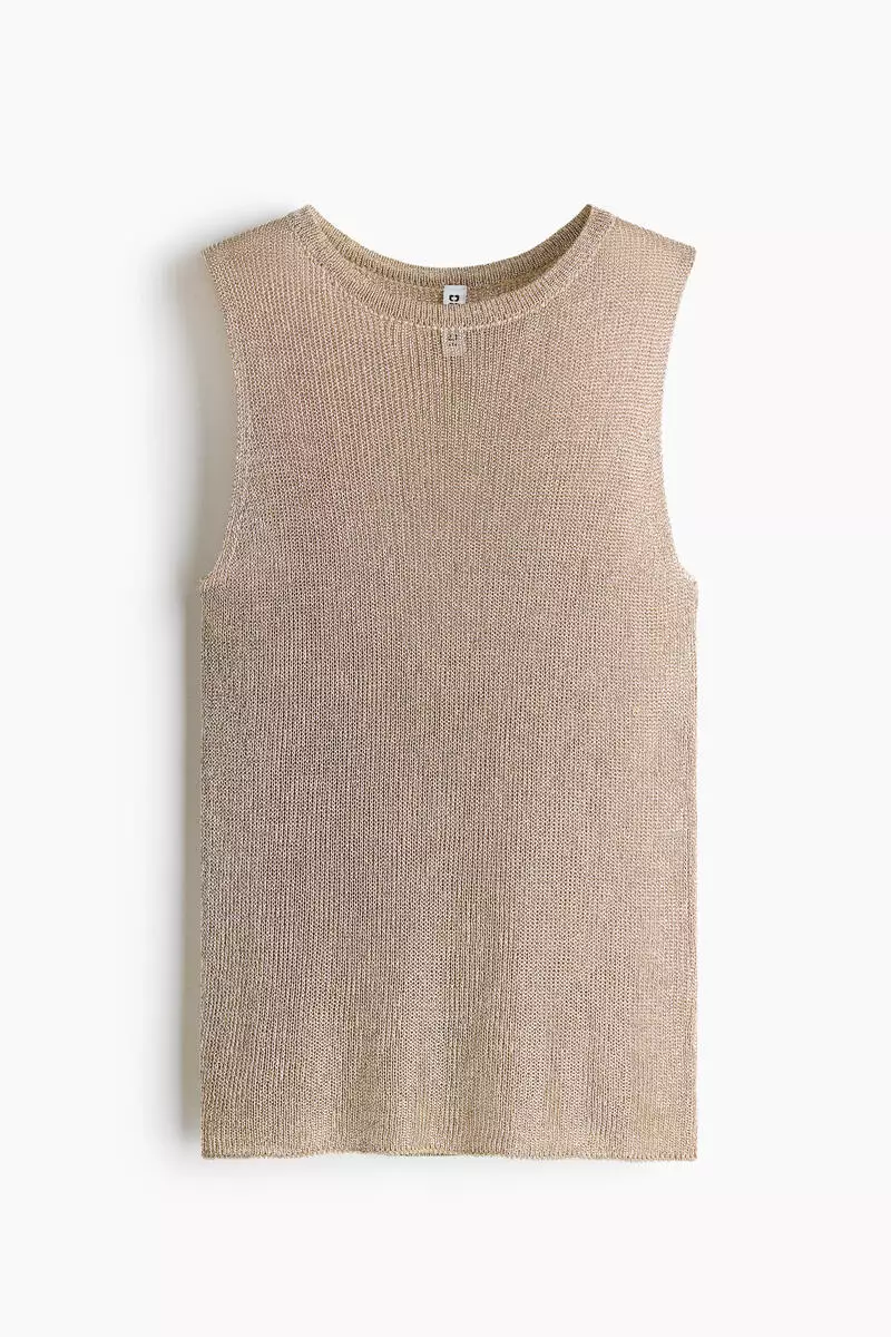 Metallic knitted top