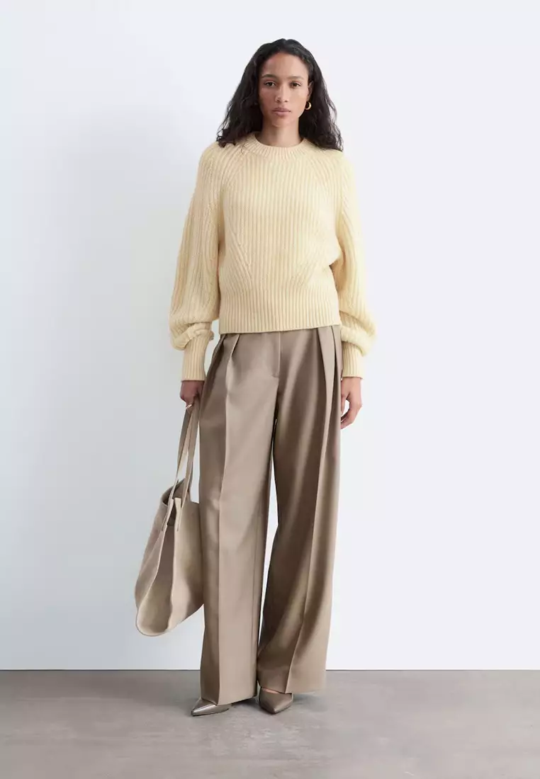 Wool-Blend Tailored Trousers