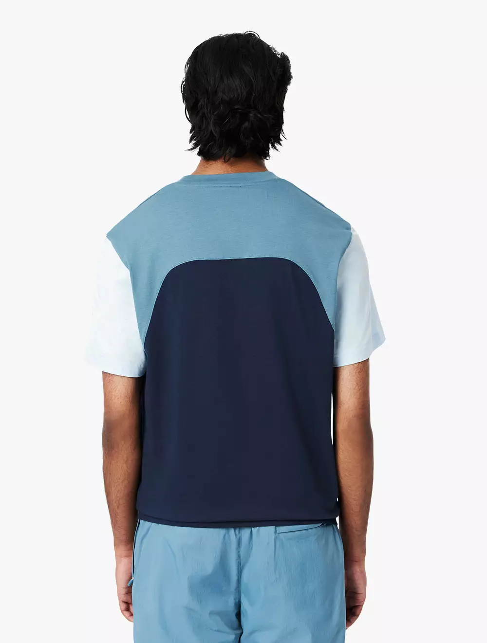 Cotton Jersey Colour-Block T-Shirt - Blue