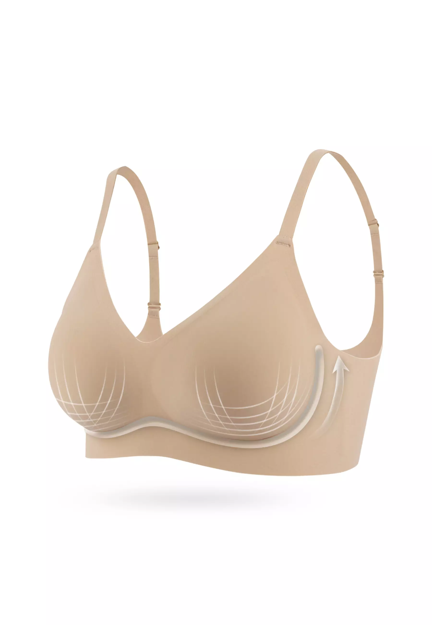 YouHave (You’ve) BH Bra Wanita Bahan Seamless Wireless Bra BH Tanpa Kawat Busa Sedang PushUp Bra 3 Kaitan Without Wire Laminated One Piece Menopang 100203
