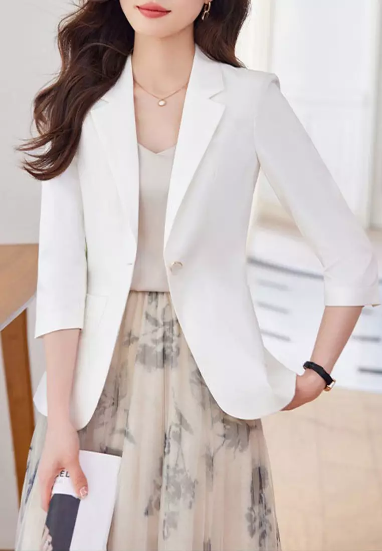 Simple Slim Fit Suit Jacket YGH-EY8909