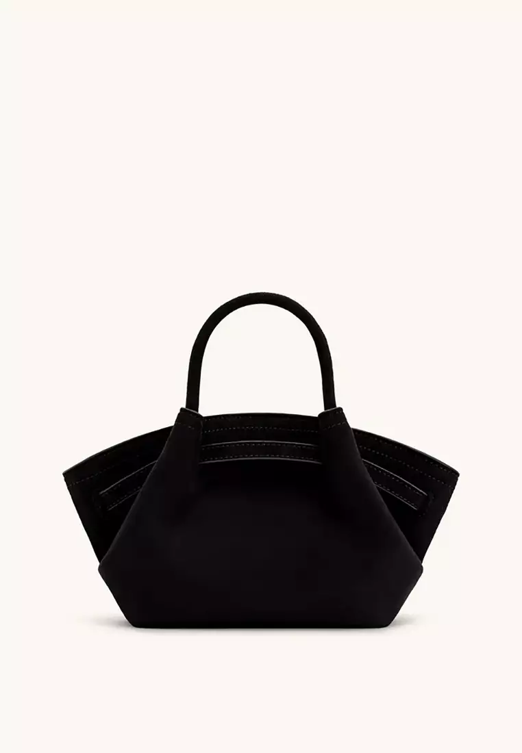 Hana Mini Faux Suede Tote Bag - Black