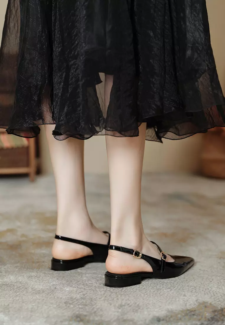 2.5CM Patent Leather Slingback Heel TE578-2