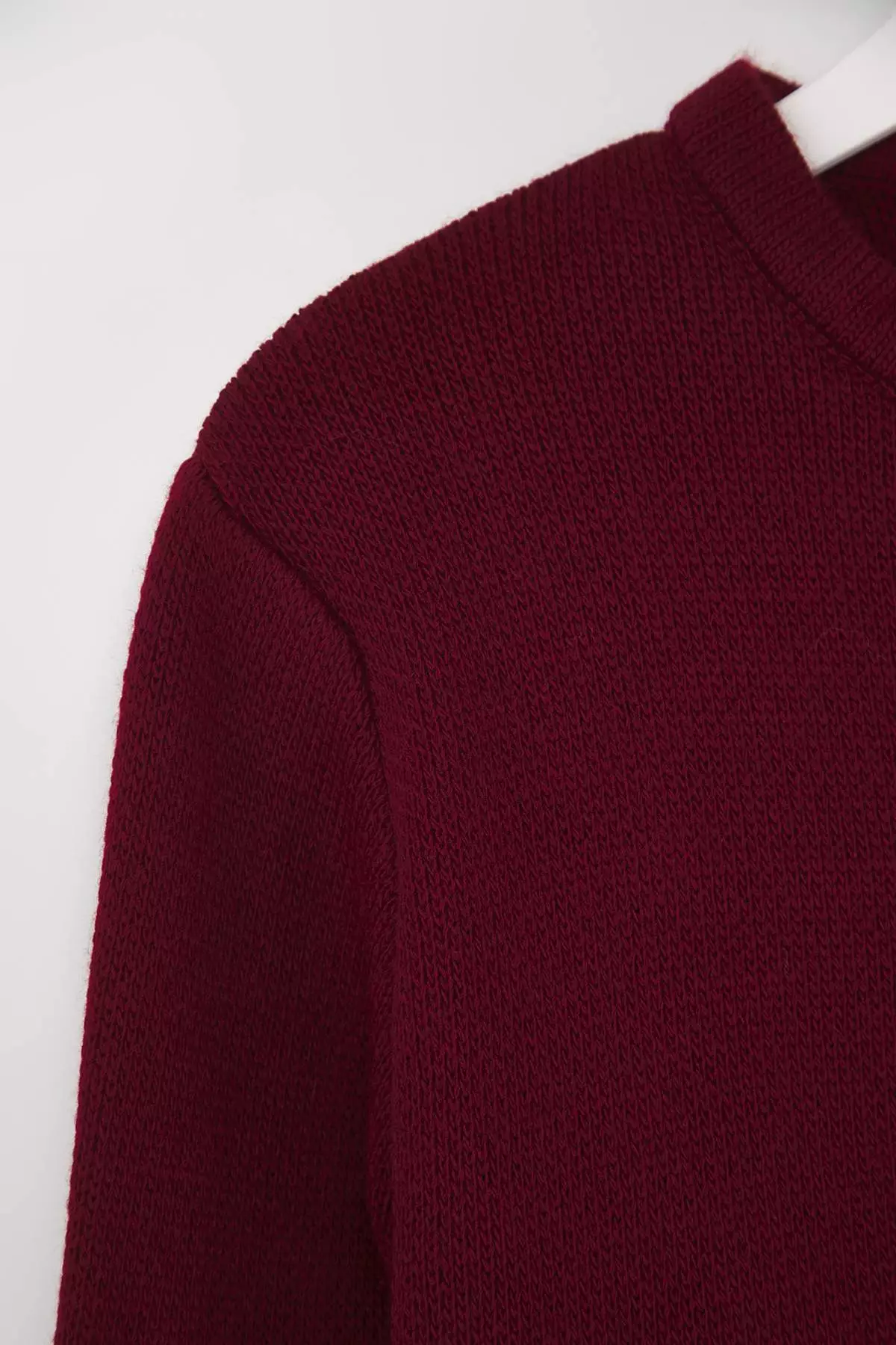 Burgundy Basic Jacket-Look Knitwear Cardigan