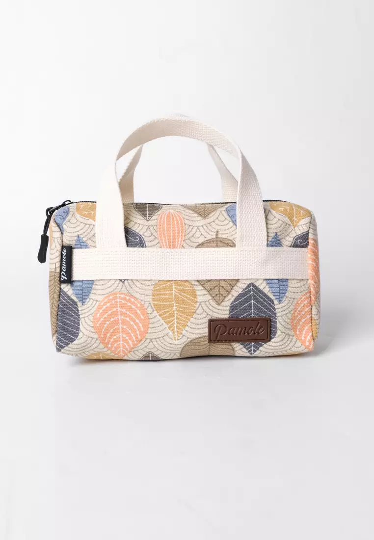 Pamole Pouch Kosmetik Bahan Kanvas Penutup Resleting - PMU Betel Leaf