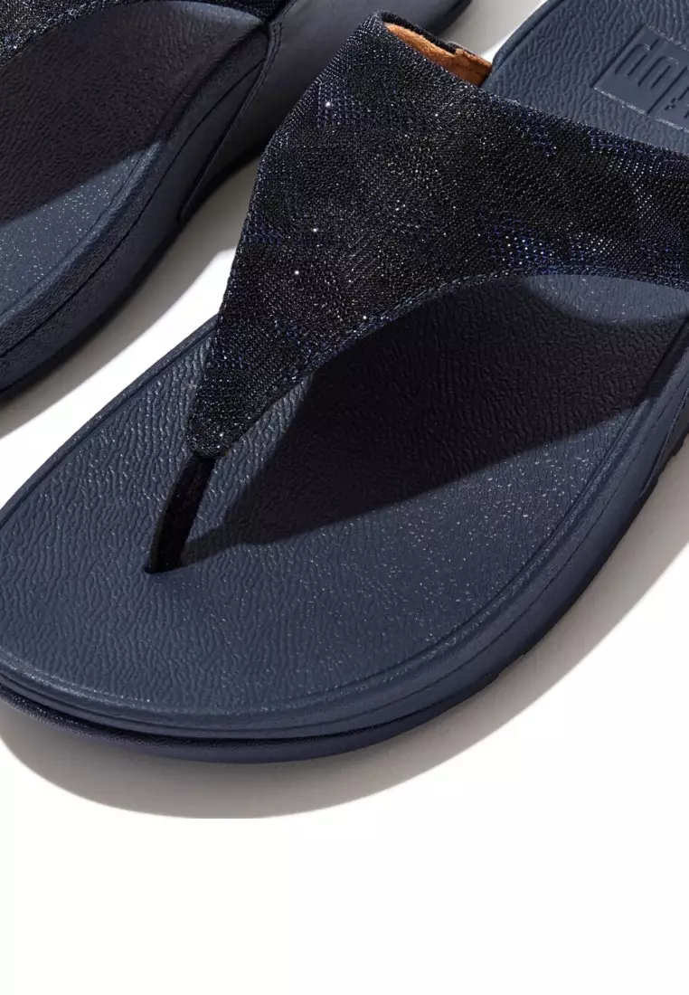 FitFlop LULU Women's Glitz Toe-Post Sandals - Midnight Navy (ET8-399)