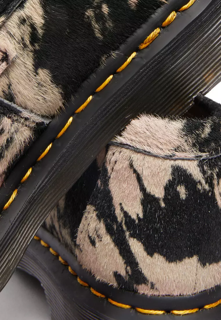 Adrian Snaffle Suede & Hair-On Black Beige Loafers Women