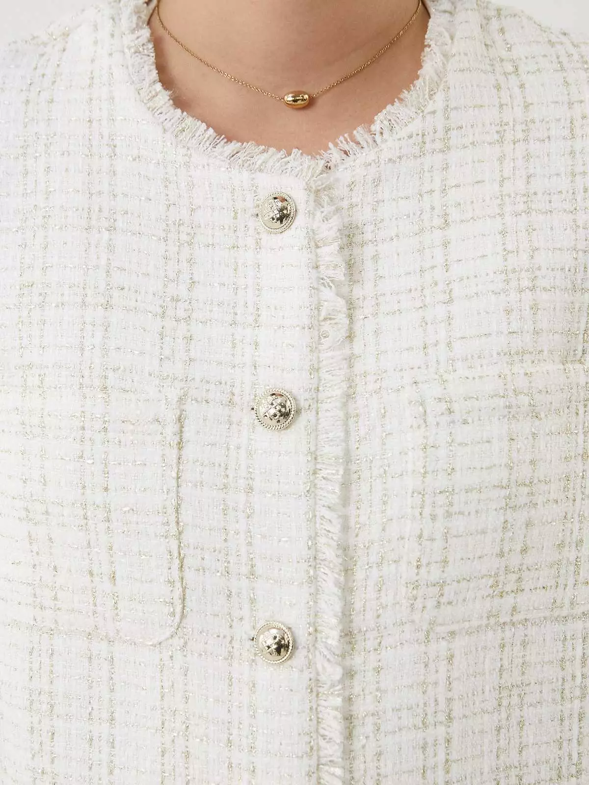 Tassel Tweed Jacket - Cream