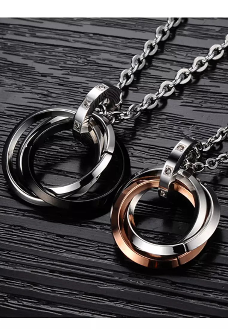 Couples Pendant Necklace 1 Set