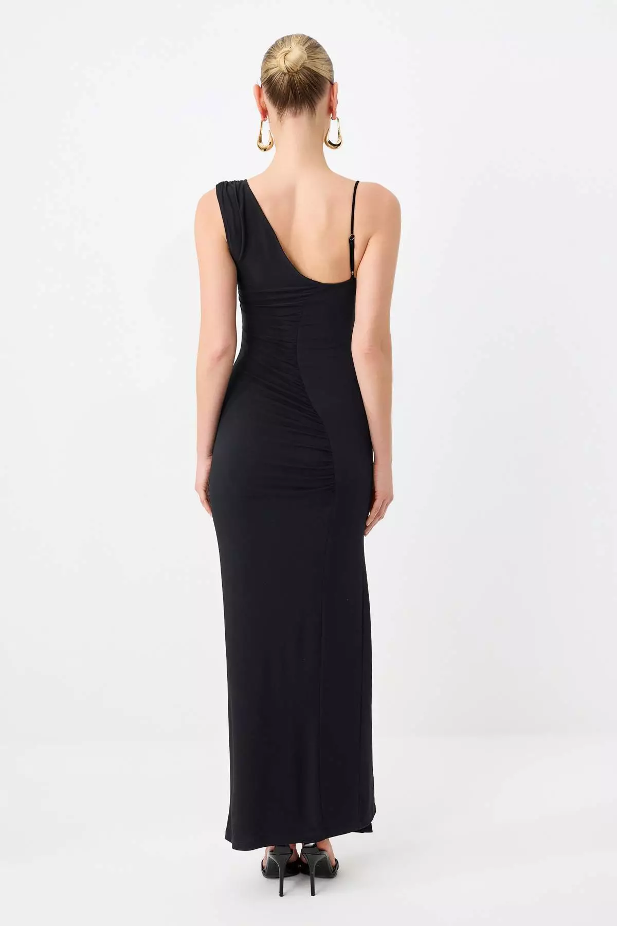 Black Accessory Detailed Maxi Evening & Graduation Dress Tprss26Ae13