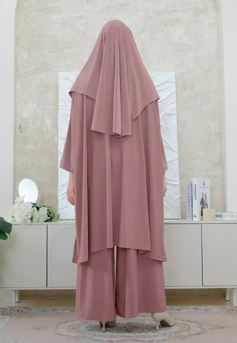 Cotton Bee - Lunara Tunik Set | Tunik Kulot Khimar | Setelan Wanita - L