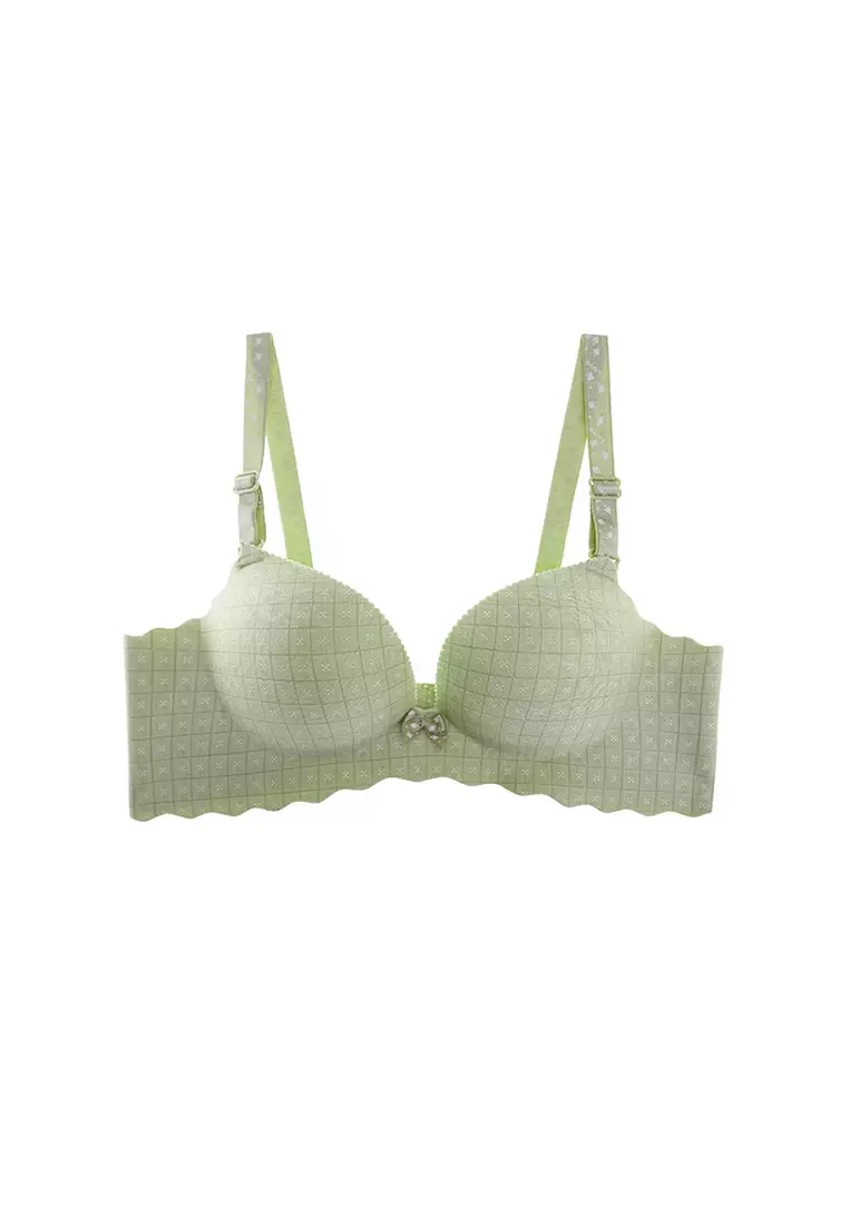 Buy ZITIQUE Women's Non-wired Breathable 3/4 Cup Bra - Light Green in Green  2024 Online