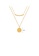 Glamorousky silver Fashion Simple Plated Gold 316L Stainless Steel Geometric Round Pendant with Double Layer Necklace 05E19ACCCE5019GS_2
