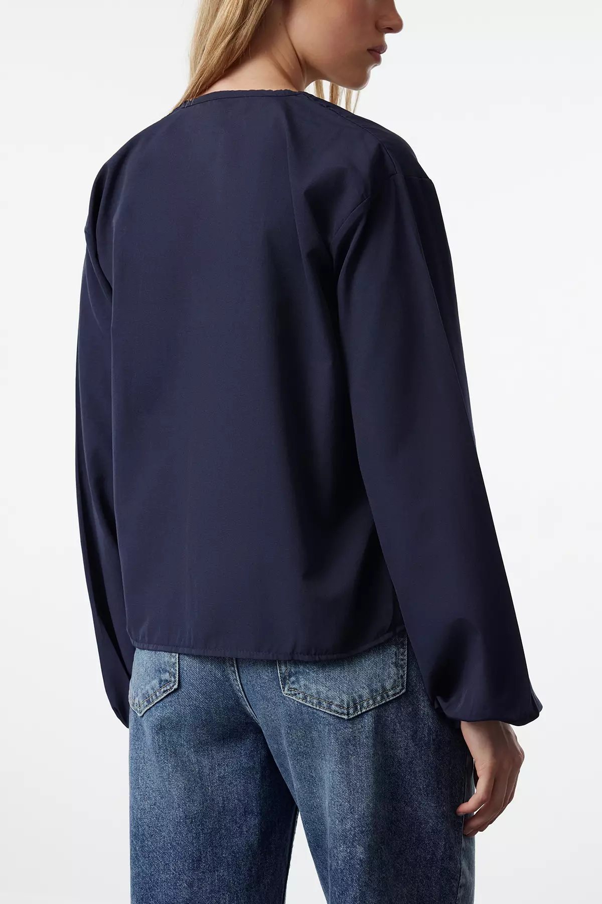 Navy Blue Front Tie Shirt