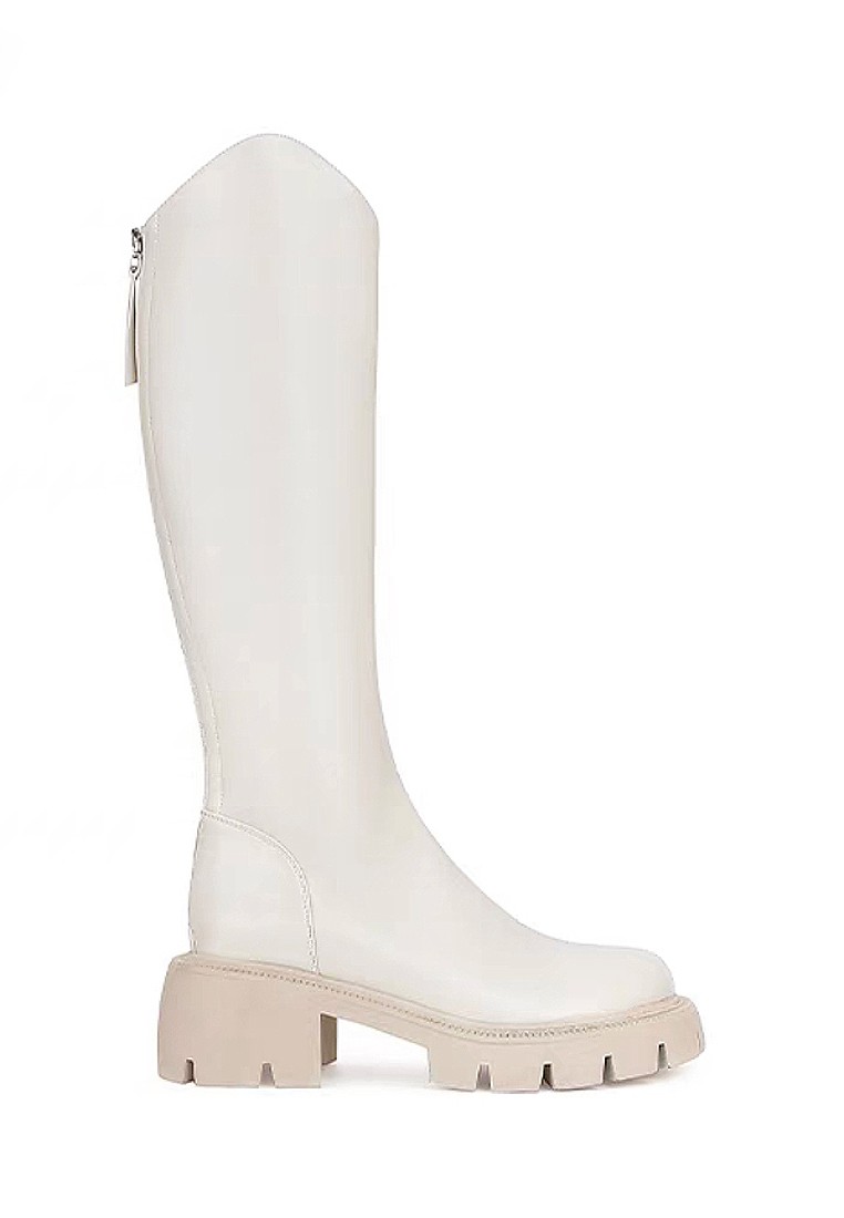 VANSA Fashion Round Toe Platform High Boots VSW-B2893