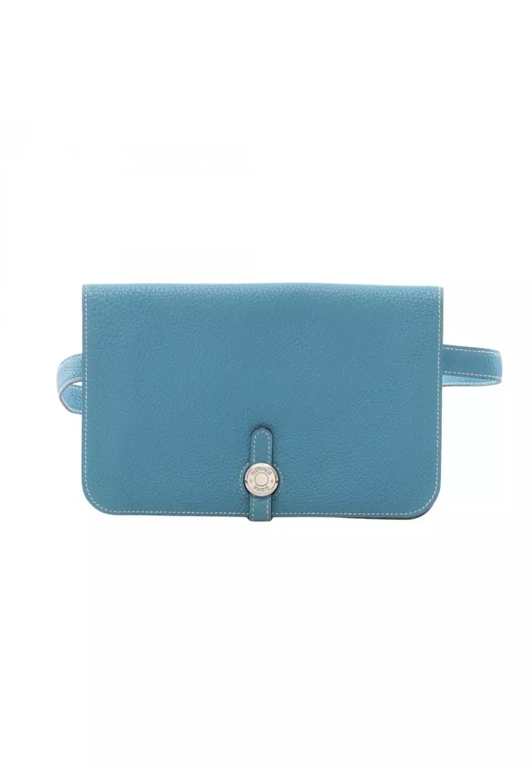 HERMÈS Pre-Loved Hermès Dogon posh blue jean body bag waist bag