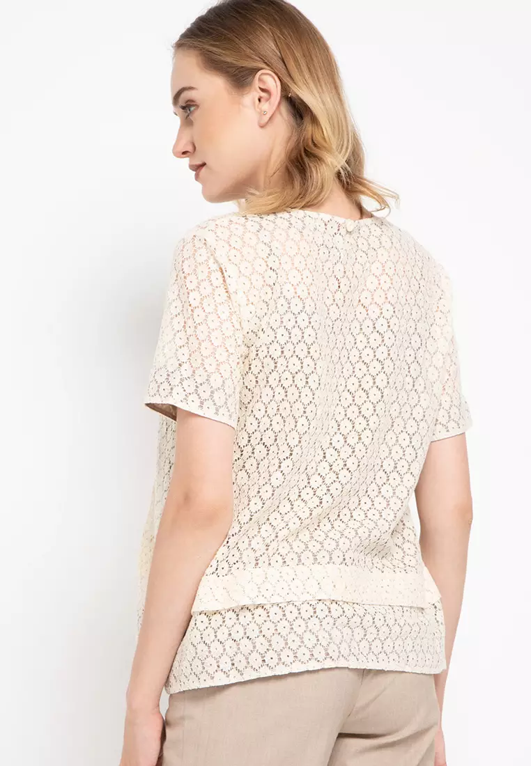 Top Atasan Blouse Brukat Bella