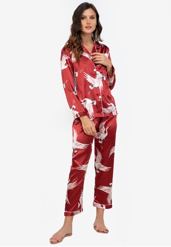 F.101 Silk Printed Long Sleeve Pajama Sets | ZALORA Philippines
