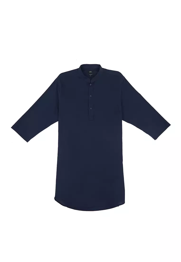 Jobb Arkhan Baju Koko Pria Kurta Lengan Pendek Regular Fit Navy