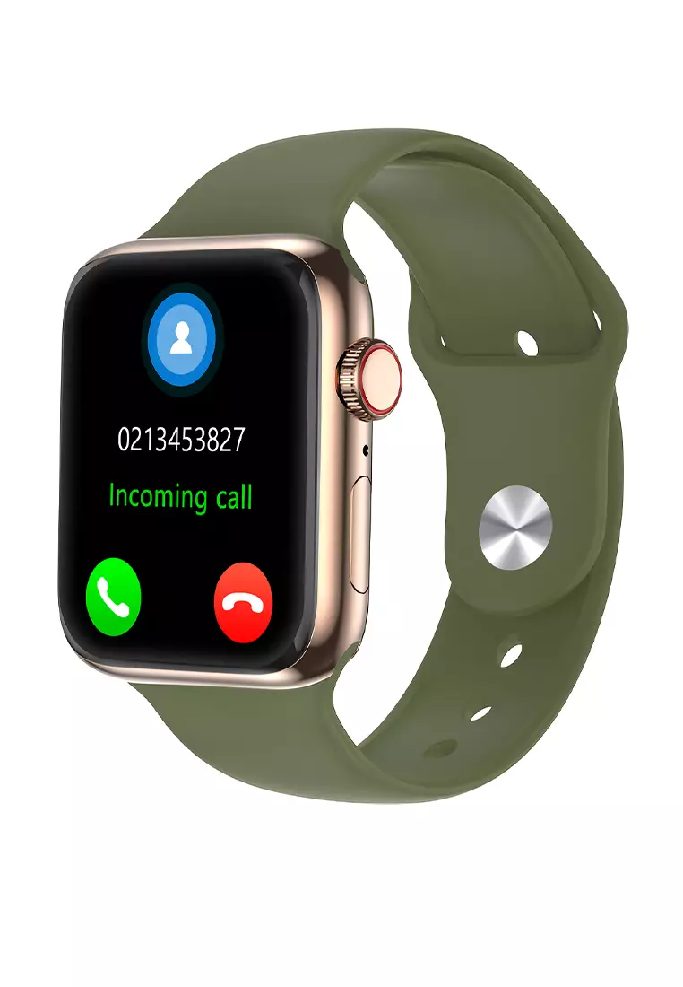 Digitec VISION MINI - Smartwatch - Jam Tangan Pintar Wanita - Rosegold - Green Rubber Strap