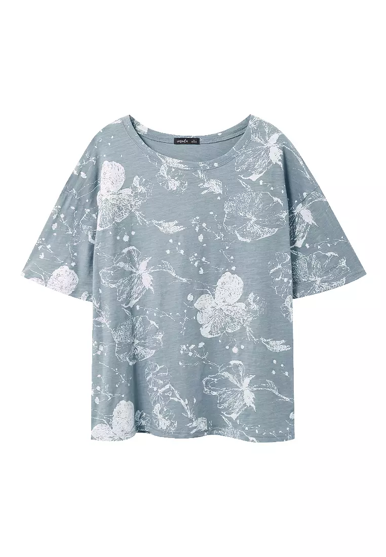 Hand-Painted Floral Cotton Top [AB19463]