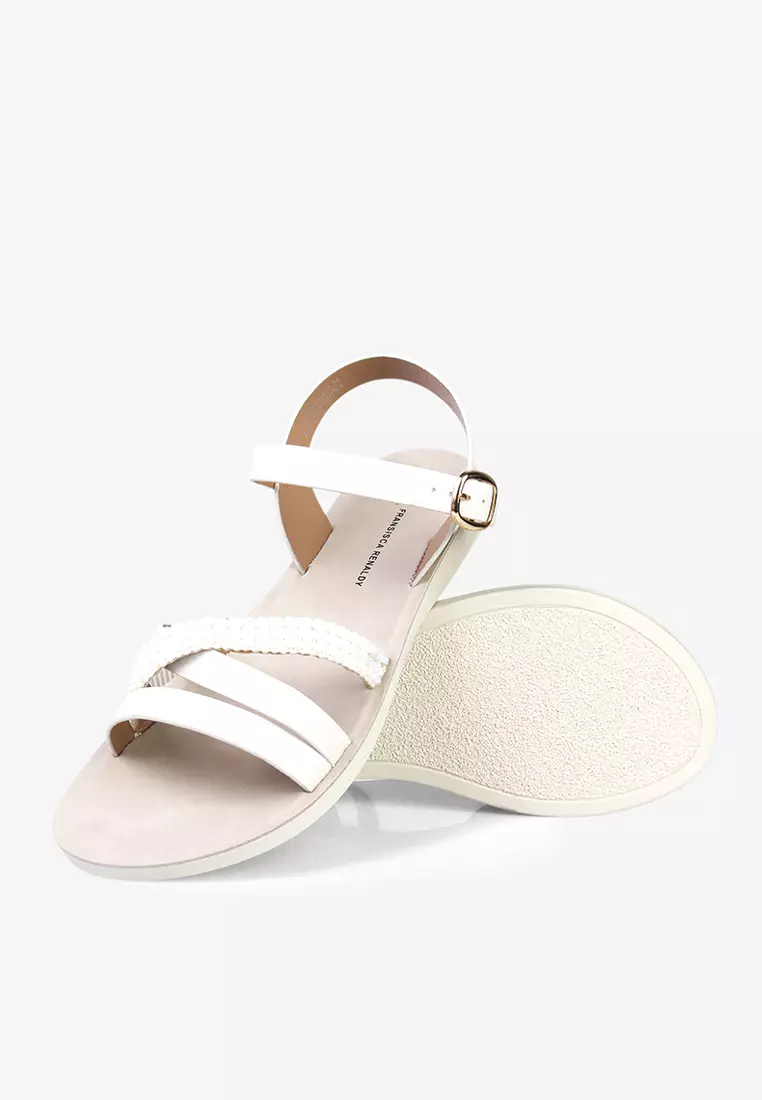 Sepatu Sandal Tali Wanita Anti Slip L.Lphosa White