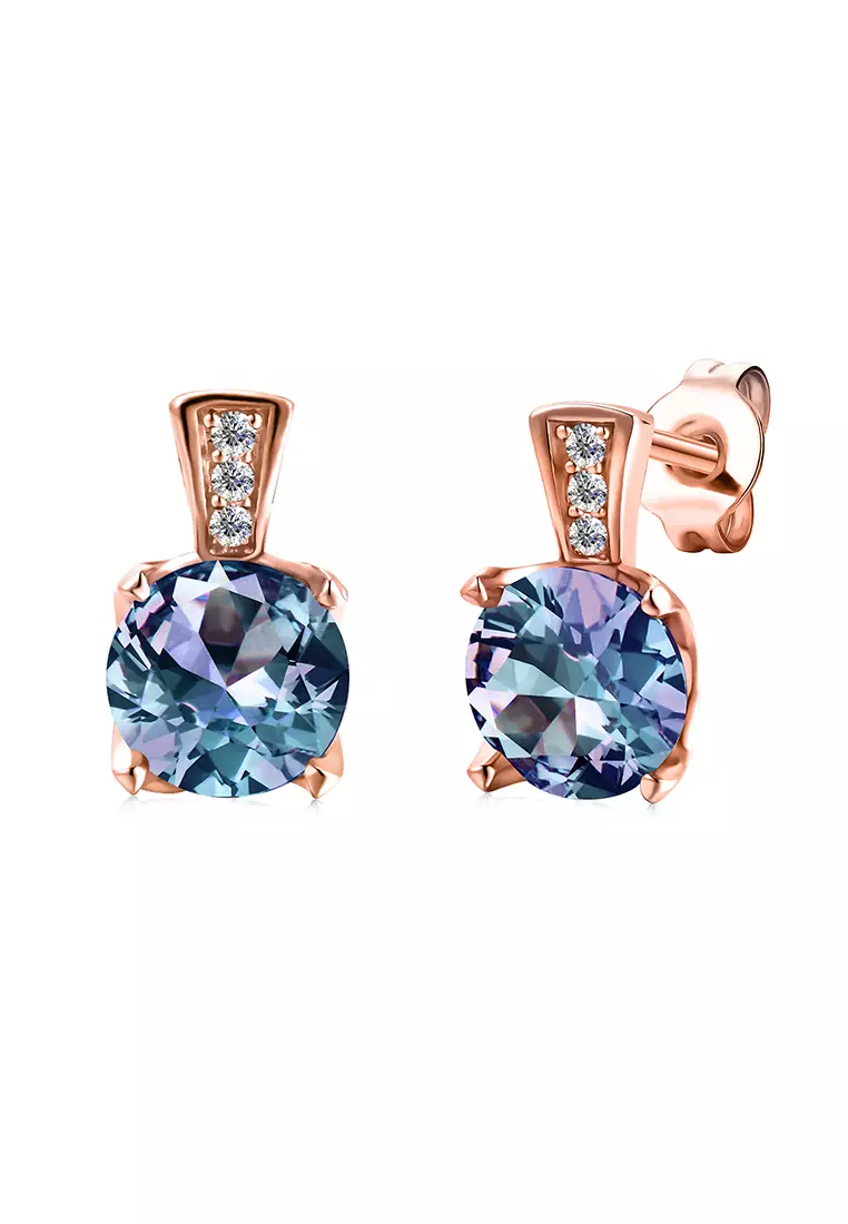 [Alexandrite Collection] Daniil Alexandrite Earring RG - Anting Silver S925 by Her Jewellery